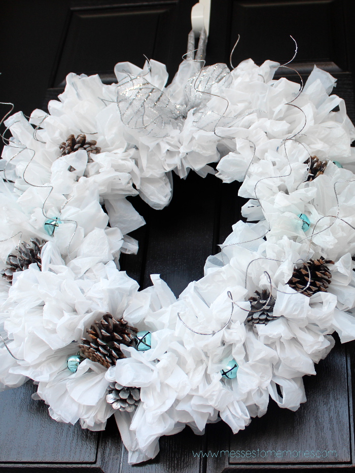 upcycled winter wreath