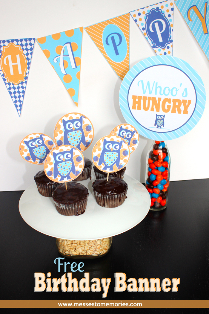 WHooo Wants a Happy Birthday Banner?! Best part? It's free AND has an entire matching Owl Birthday Party Kit! 