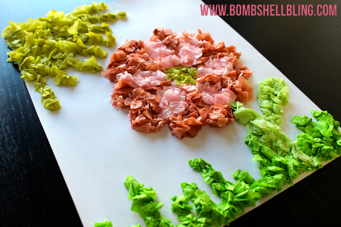 spring craft from tissue paper