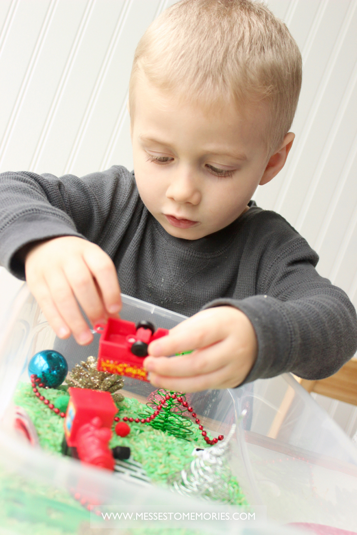 A fun Christmas Sensory Bin from Messes to Memories
