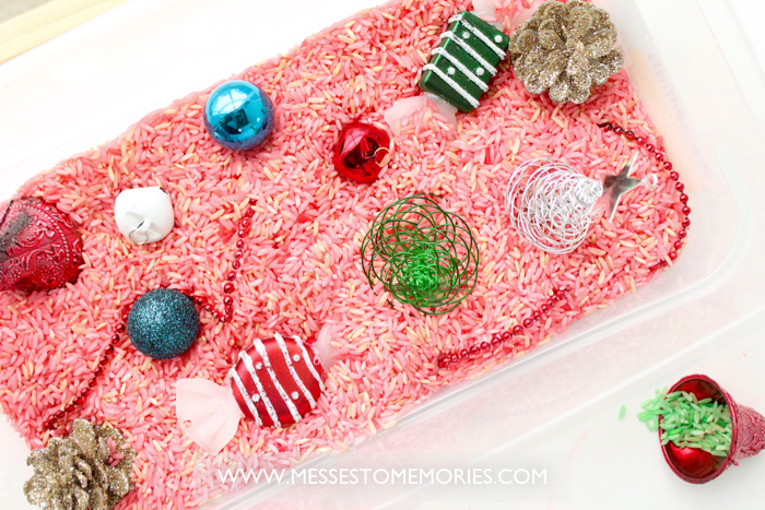 A fun Christmas Sensory Bin from Messes to Memories