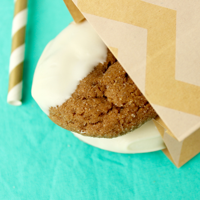 White Chocolate Dipped Molasses Cookies 1