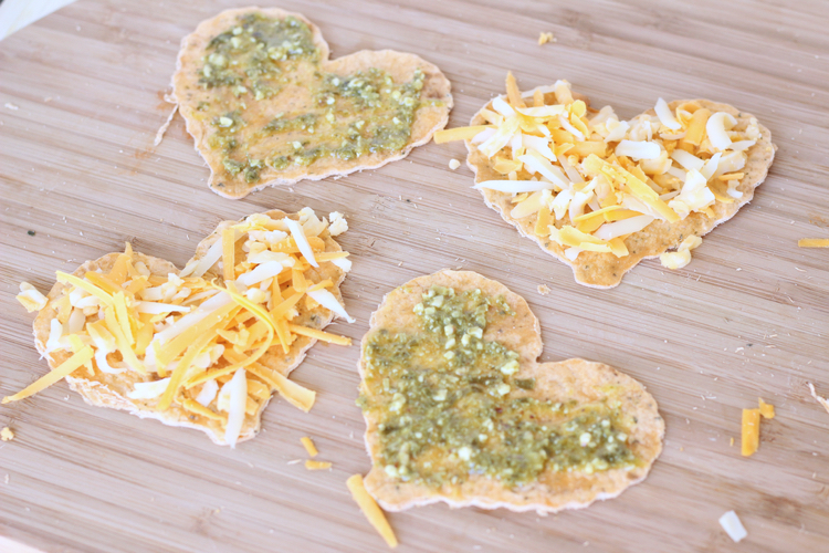 Cheesy Pesto Quesadilla--Valentine's Lunch