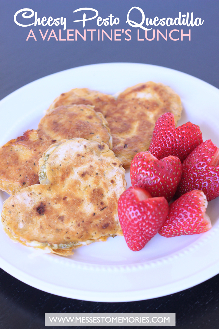 Cheesy Pesto Quesadilla--Valentine's Lunch